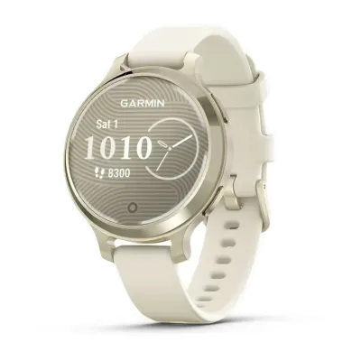 Смарт-годинник Garmin Lily 2 Active у кольорі місячне золото із силіконовим ремінцем кольору слонової кістки - Robinzon.ua