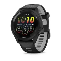 Смарт-годинник Garmin Forerunner 265 з чорними безелем і корпусом та чорно-сірим силіконовим ремінцем Смарт-годинник Garmin Forerunner 265 з чорними безелем і корпусом та чорно-сірим силіконовим ремінцем - Robinzon.ua
