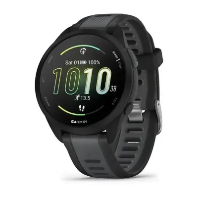 Смарт-годинник Garmin Forerunner 165, чорний/сланцево-сірий силіконовий ремінець - Robinzon.ua