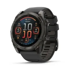 Смарт-годинник Garmin Fenix 8 – 51 мм, AMOLED Sapphire, титан з DLC-покриттям Carbon Gray і силіконовим ремінцем чорного/сірого кольору Смарт-годинник Garmin Fenix 8 – 51 мм, AMOLED Sapphire, титан з DLC-покриттям Carbon Gray і силіконовим ремінцем чорного/сірого кольору - Robinzon.ua