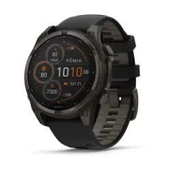 Смарт-годинник Garmin Fenix 8 – 47 мм, Solar Sapphire, титан з DLC-покриттям Carbon Gray та силіконовим ремінцем чорного/сірого кольору Смарт-годинник Garmin Fenix 8 – 47 мм, Solar Sapphire, титан з DLC-покриттям Carbon Gray та силіконовим ремінцем чорного/сірого кольору - Robinzon.ua