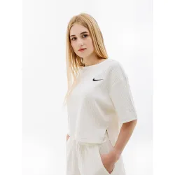 Жіноча Футболка Nike W NSW RIB JRSY SS TOP Бежевий L (7dDV7870-133 L) - Robinzon.ua