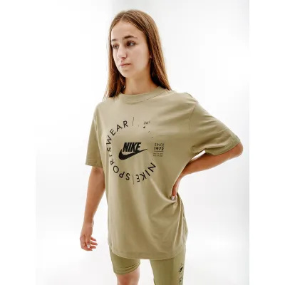 Женская Футболка Nike W NSW TEE BF PRNT SU  Хаки M (7dFD4235-276 M) - Robinzon.ua
