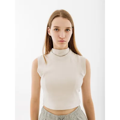 Женская Майка Nike CROP TANK Бежевый S (7dFB8343-104 S) - Robinzon.ua