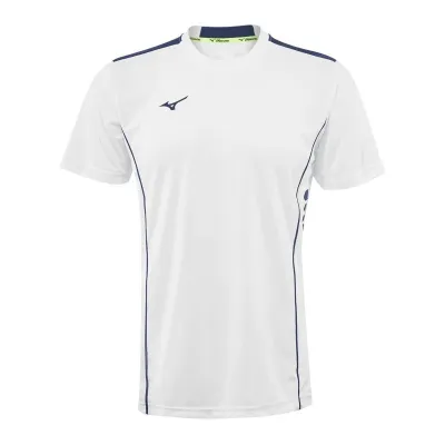 Футболка чоловіча MIZUNO Hex Rect Tee Білий/Синій XXL (62EA7002-71 XXL) - Robinzon.ua