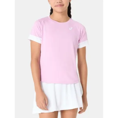 Детская футболка Asics GIRLS TENNIS SS TOP Белый Розовый 137-147 (2044A045-701 137-147) - Robinzon.ua