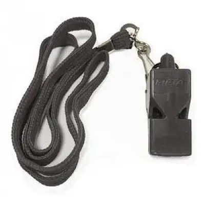 Свисток арбітра пластиковий зі шнурком Meta Whistle plastic classic with lanyard чорний Уні OFSM 1010002401 - Robinzon.ua