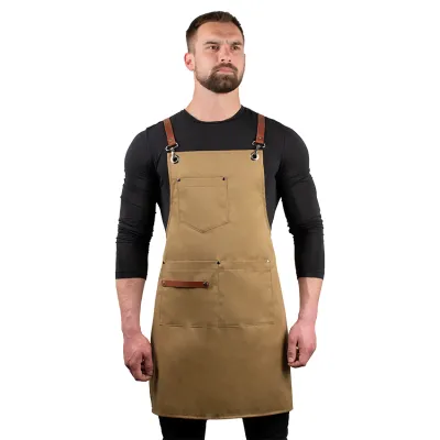 Кулинарный передник Daddy Smoke из бежевой ткани. - Robinzon.ua