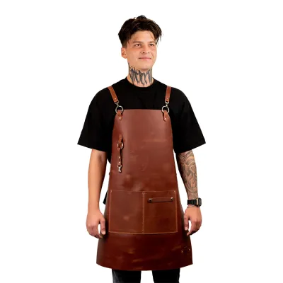Шкіряний фартух Daddy Smoke бурий - Robinzon.ua