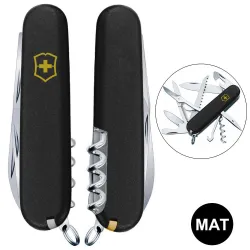 Складаний ніж Victorinox HUNTSMAN MAT чорний матовий лак з жовт.лого 1.3713.3.M0008p - Robinzon.ua