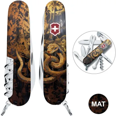 Складаний ніж Victorinox CLIMBER ZODIAC Золота дерев'яна змія 1.3703.3.Z4240pk - Robinzon.ua