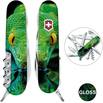 Складаний ніж Victorinox HUNTSMAN ZODIAC Зелена дерев'яна змія 1.3713.3.Z4310pk - Robinzon.ua