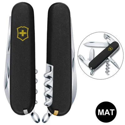 Складаний ніж Victorinox SPARTAN MAT чорний матовий лак з жовт.лого 1.3603.3.M0008p - Robinzon.ua