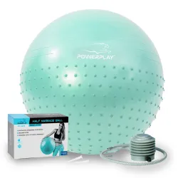Мяч для фитнеса (фитбол) полумассажный PowerPlay 4003 Ø65 cm Gymball Зеленый + насос Мяч для фитнеса (фитбол) полумассажный PowerPlay 4003 Ø65 cm Gymball Зеленый + насос - Robinzon.ua