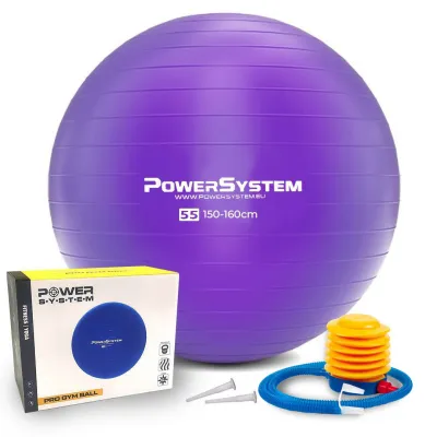М'яч для фітнесу (фітбол) Power System PS-4011 &Oslash;55 cm PRO Gymball Purple - Robinzon.ua