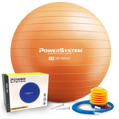 Мяч для фитнеса (фитбол) Power System PS-4011 &Oslash;55 cm PRO Gymball Orange - Robinzon.ua