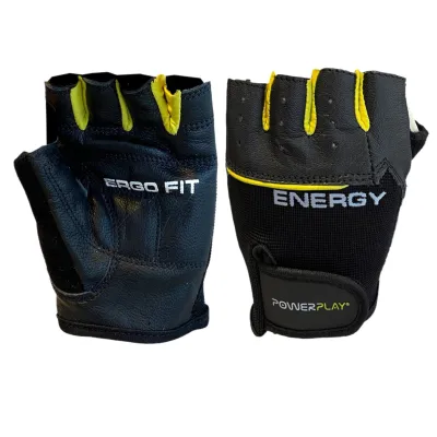Перчатки для фитнеса PowerPlay 9058 Energy черно-желтые M - Robinzon.ua