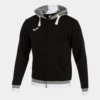 Мужская спортивная кофта Joma CONFORT II ZIP-UP HOODIE черный,серый L 101963.111 L - Robinzon.ua