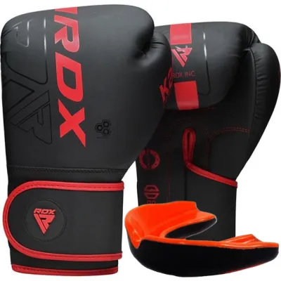 Боксерские перчатки RDX F6 Kara Matte Red 12 унций (капа в комплекте) - Robinzon.ua