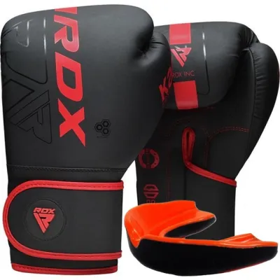 Боксерские перчатки RDX F6 Kara Matte Red 8 унций (капа в комплекте) - Robinzon.ua