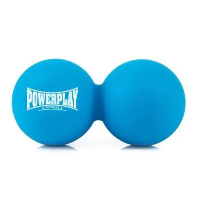 Масажний силіконовий подвійний м'яч PowerPlay PP-4355 Silicone Lacrosse Peanut Ball (6.3*12.6см.) Синій - Robinzon.ua