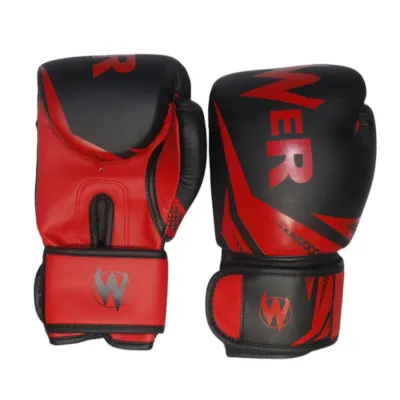 Боксерские перчатки на липучке черно-красные Power ZTQ-116 ЧК-10 - Robinzon.ua