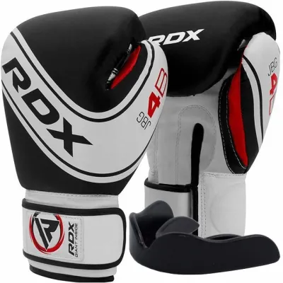 Боксерські рукавиці RDX 4B Robo Kids White/Black 6 унцій (капа в комплекті) - Robinzon.ua