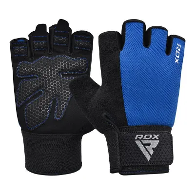 Перчатки для фитнеса RDX W1 HALF BLUE PLUS-S - Robinzon.ua