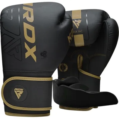 Боксерские перчатки RDX F6 Kara Matte Golden 8 унций (капа в комплекте) - Robinzon.ua