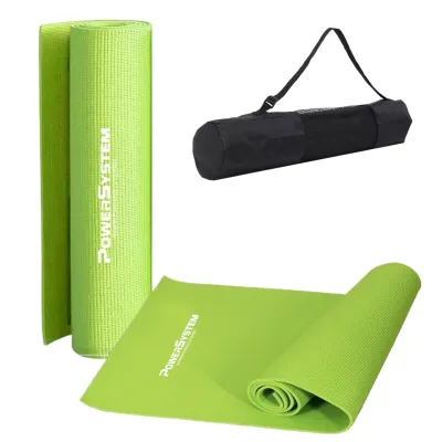 Коврик для йоги и фитнеса Power System PS-4014 PVC Fitness-Yoga Mat Green (173x61x0.6) - Robinzon.ua