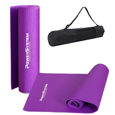 Килимок для йоги та фітнесу Power System PS-4014 PVC Fitness-Yoga Mat Purple (173x61x0.6) - Robinzon.ua