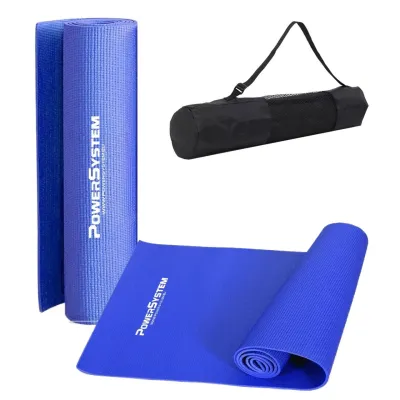 Коврик для йоги и фитнеса Power System PS-4014 PVC Fitness-Yoga Mat Blue (173x61x0.6) - Robinzon.ua