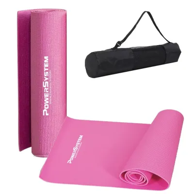 Коврик для йоги и фитнеса Power System PS-4014 PVC Fitness Yoga Mat Pink (173x61x0.6) - Robinzon.ua