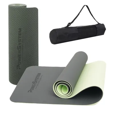 Коврик для йоги и фитнеса Power System PS-4060 TPEYoga Mat Premium Green (183х61х0.6) - Robinzon.ua